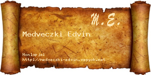 Medveczki Edvin névjegykártya